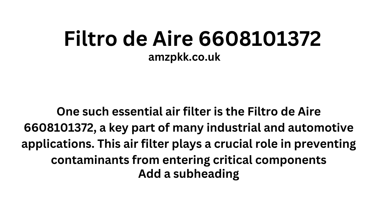 Filtro de Aire 6608101372