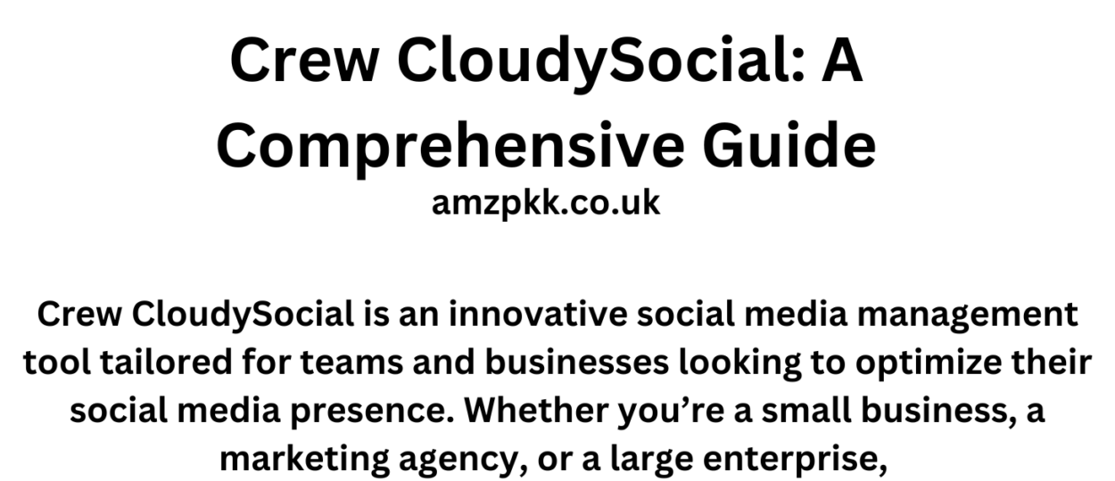 Crew CloudySocial: A Comprehensive Guide